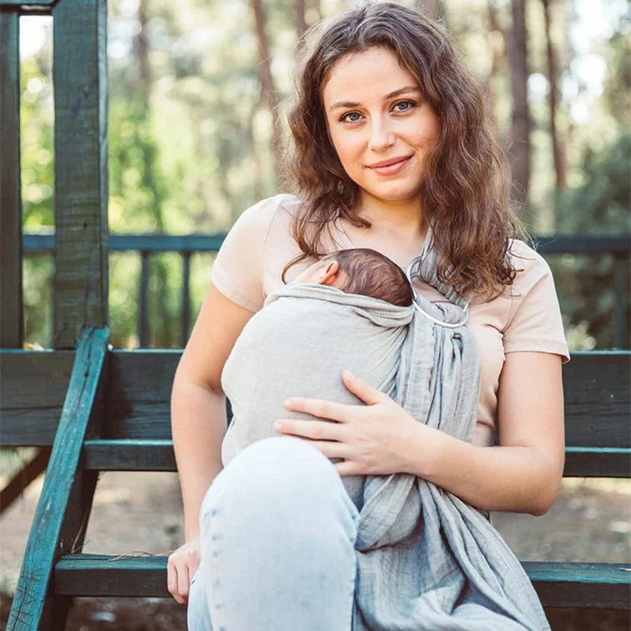 Ergonomic Baby Bib - Adjustable Dual Ring Feeding Smock with Anti-Spill Drool Protection for Newborns