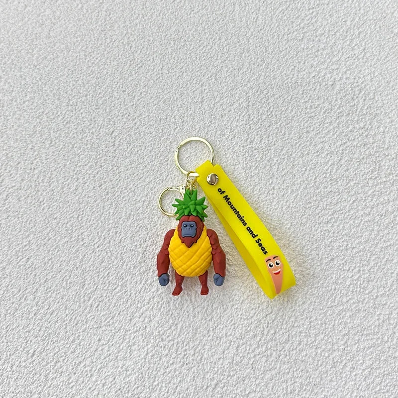 Italian Brainrot Cartoon Keychain – Funny Tung Tung Tung Anime PVC Key Ring Pendant Gift