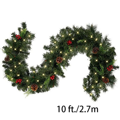 2.7M Christmas Artificial Green Garland Wreath – DIY Pine Xmas Home & Party Decoration