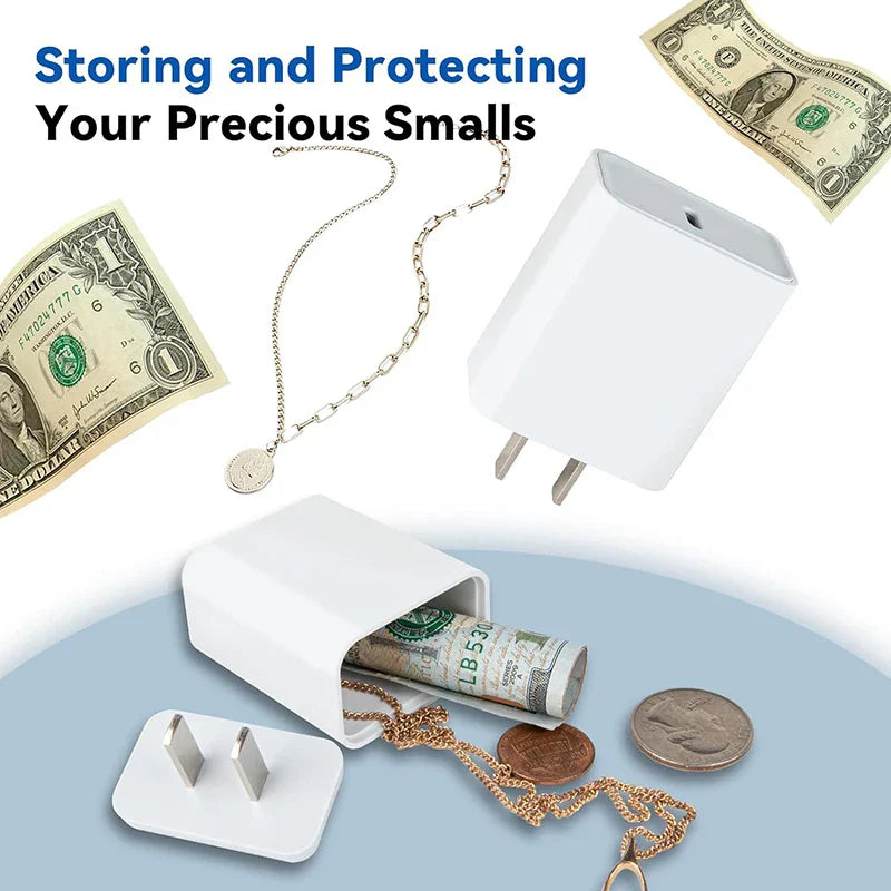 Fake Charger Hidden Safe – Secret Home Diversion Stash Can with Storage Compartment (Hiding Spot)