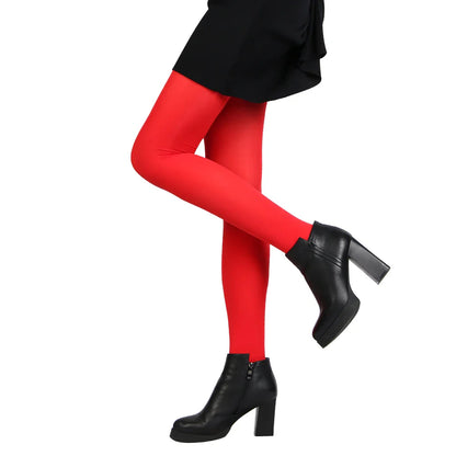 Women’s Black 120D Opaque Tights – Seamless Warm Nylon Pantyhose, Thick Winter Stockings for Spring & Autumn Footed Legwear