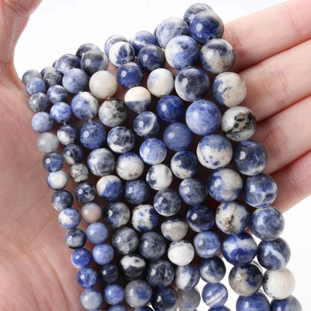 Natural Stone Round Beads 4-12mm Tiger Eye Lava Turquoise Jade for DIY Jewelry Making Bracelet Craft Supplies