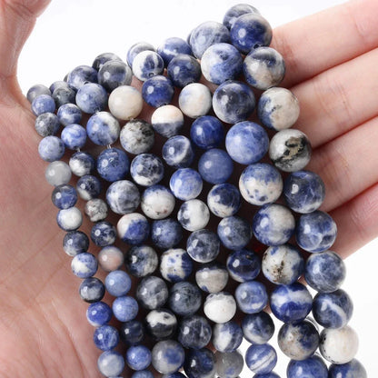 Natural Stone Round Beads 4-12mm Tiger Eye Lava Turquoise Jade for DIY Jewelry Making Bracelet Craft Supplies