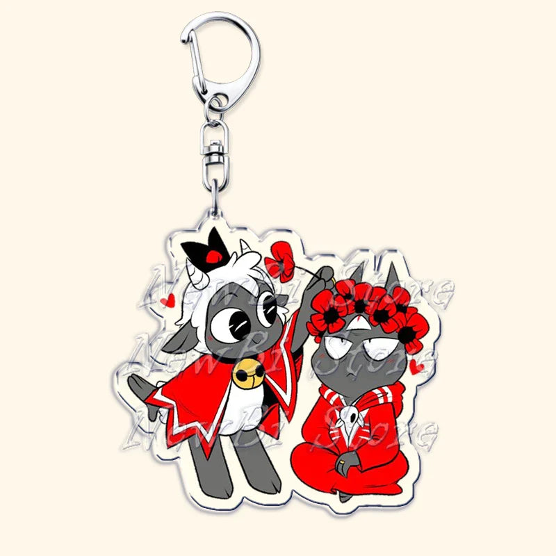 Funny Dark Video Game Sheep Keychain – Cute Lamb & Goat Bag Accessory Gamer Gift