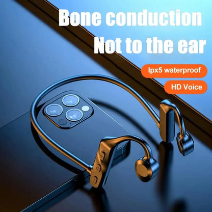 K69 Bone Conduction Earphones – Bluetooth HiFi Wireless Sport Ear-Hook Headset with Mic, Waterproof Earbuds