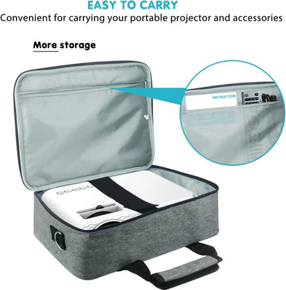 Universal Projector Storage Bag – Thickened Travel Case Handbag for Epson, BenQ & ViewSonic, Grey
