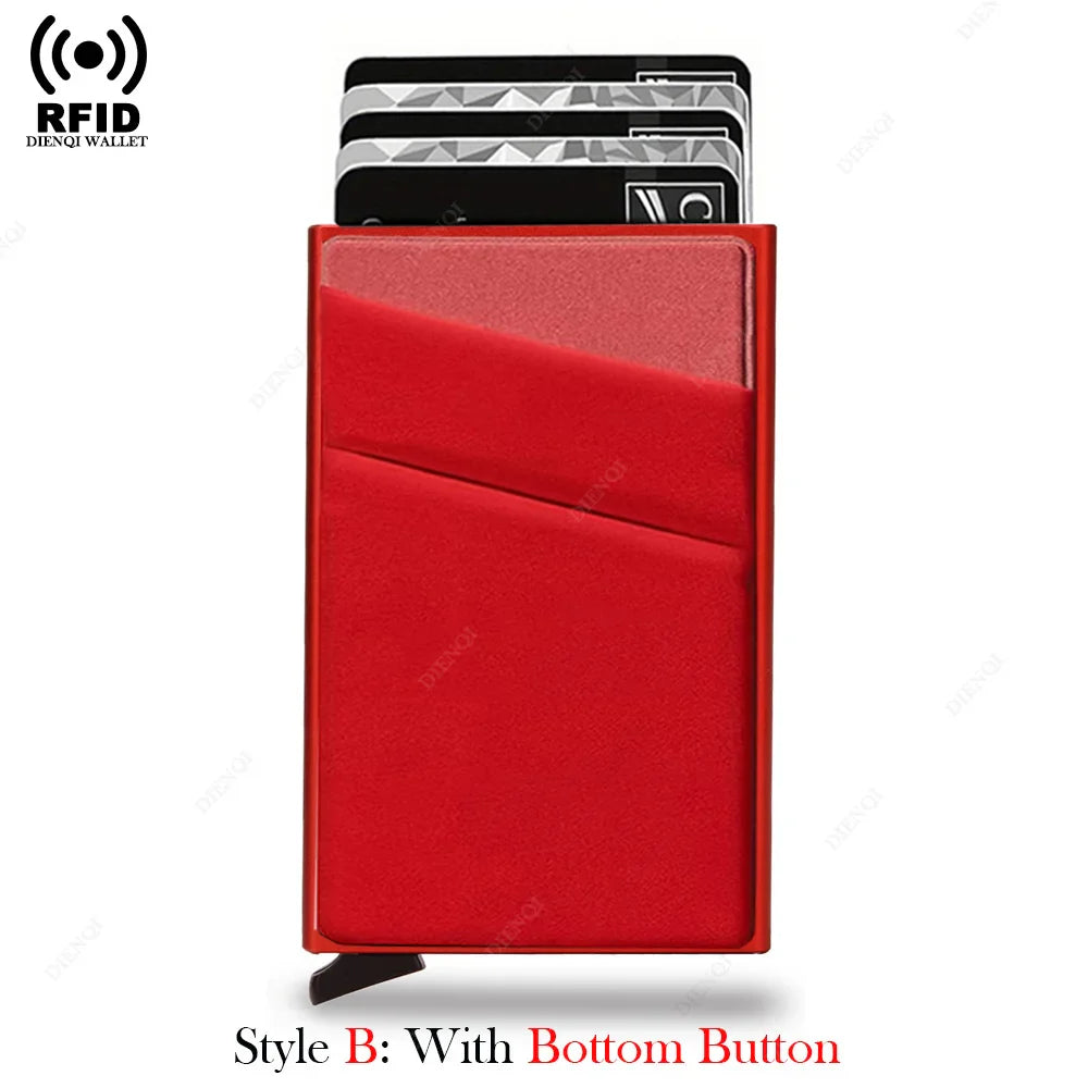 Anti-Theft RFID Aluminum Card Holder – Minimalist Smart Wallet Metal Case for Card Protection