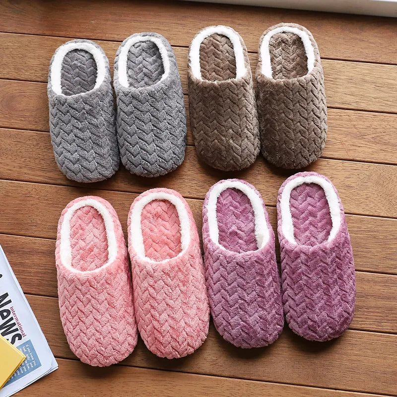 Unisex Fluffy Indoor Slippers — Soft Lightweight Anti-Slip Slides for Autumn & Winter Comfort