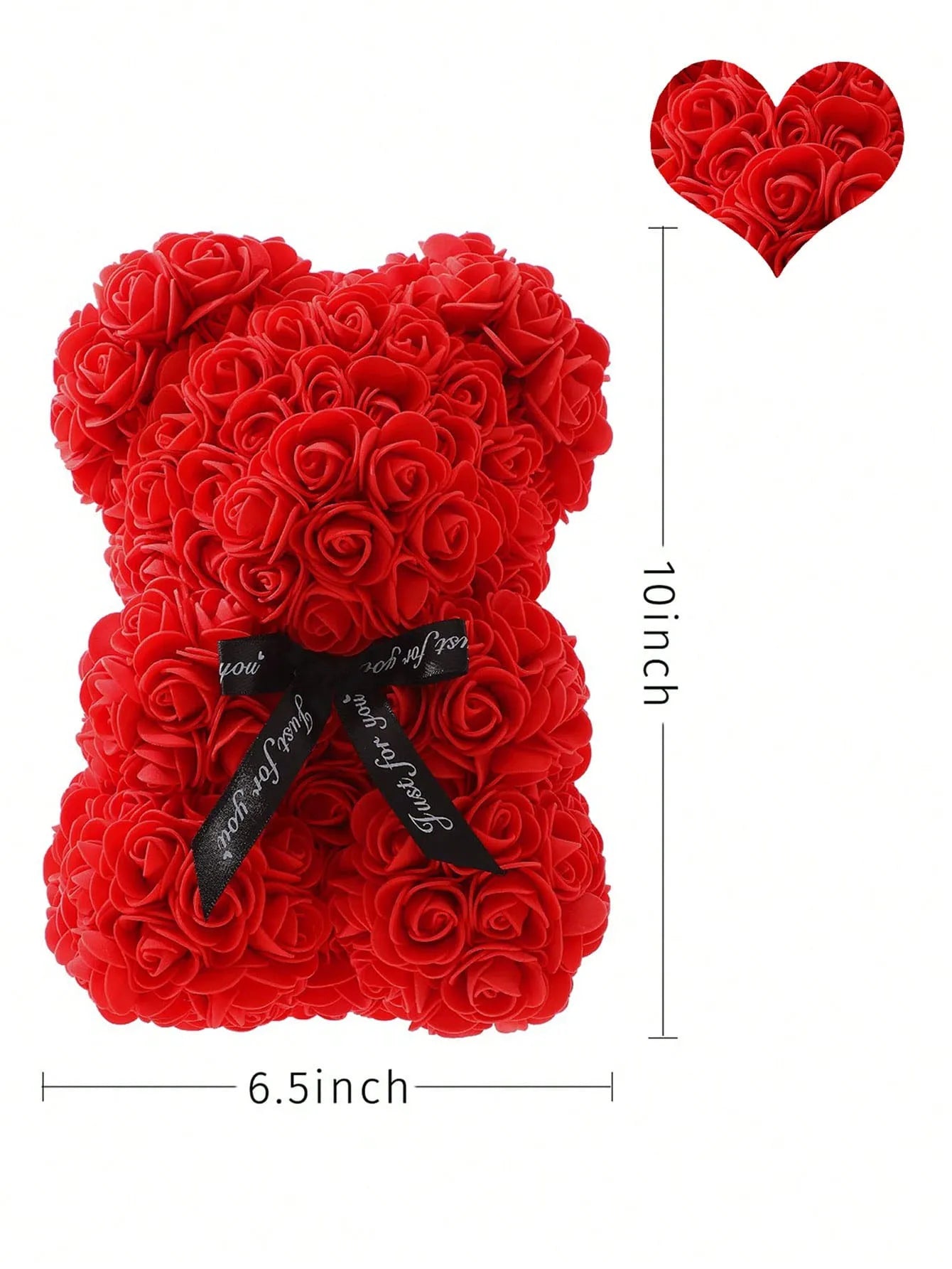 25cm Eternal Rose Teddy Bear – Artificial Flower Gift for Mom, Mother’s Day, Birthday, Valentine’s & Anniversary