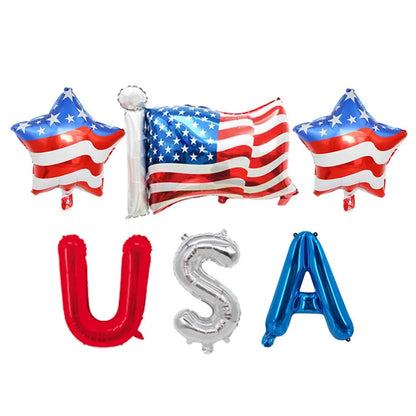 American Flag Balloon Set – Independence Day Foil Balloons for 4th of July USA Patriotic Party Decorations