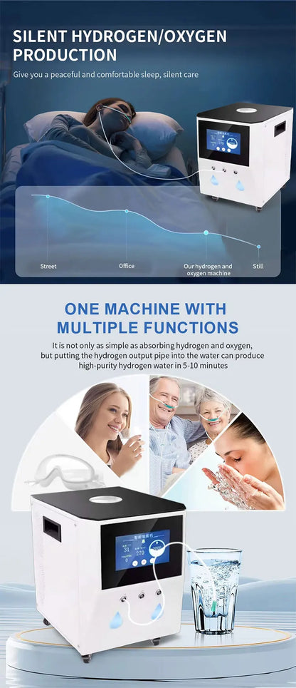 Medical 3000ml Hydrogen Water Generator & Inhalation Machine — H2 O2 HHO Double Outlet Breathing Device