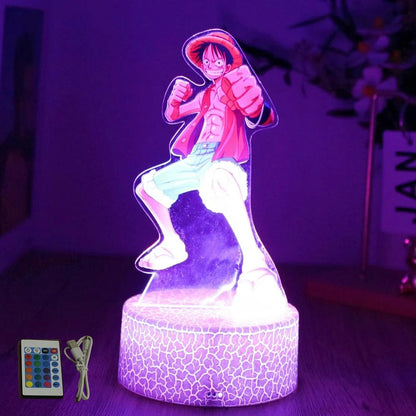 One Piece Luffy & Zoro Action Figures — 3D PVC Anime Lamp, LED Night Light Collectible Toy, Christmas Gift for Kids