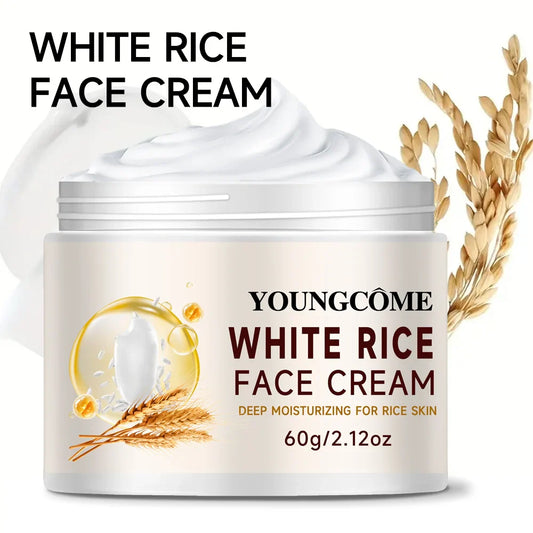 YOUNGCOME Rice Water Face Cream – Hydrating Moisturizer for Dry & Rough Skin, Improves Skin Texture & Smooths Complexion Skincare Cream