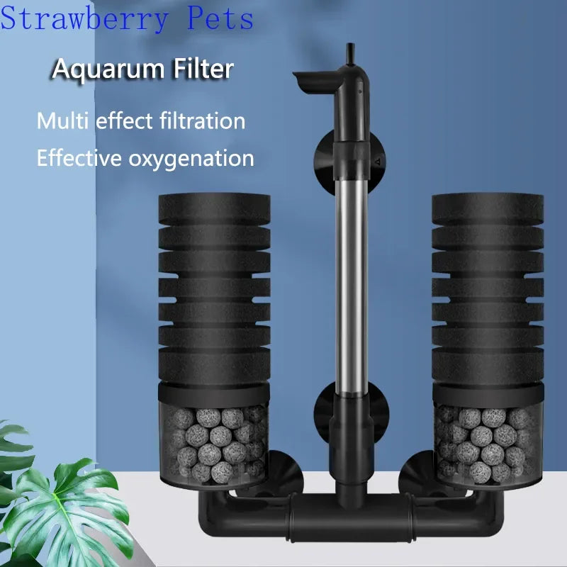 Aquarium Sponge Filter with Air Pump – Bio Skimmer & Biochemical Filter for Fish Tanks