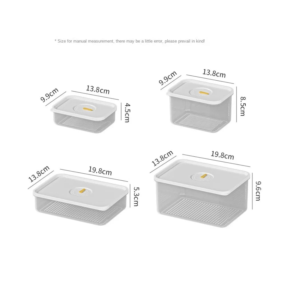 Portable Transparent Food Grade Fruit & Meat Storage Box – Fridge Organizer Container