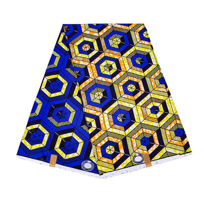 Ankara African Leaf Print Fabric - Real Wax Patchwork Sewing, Craft & DIY Textile Material
