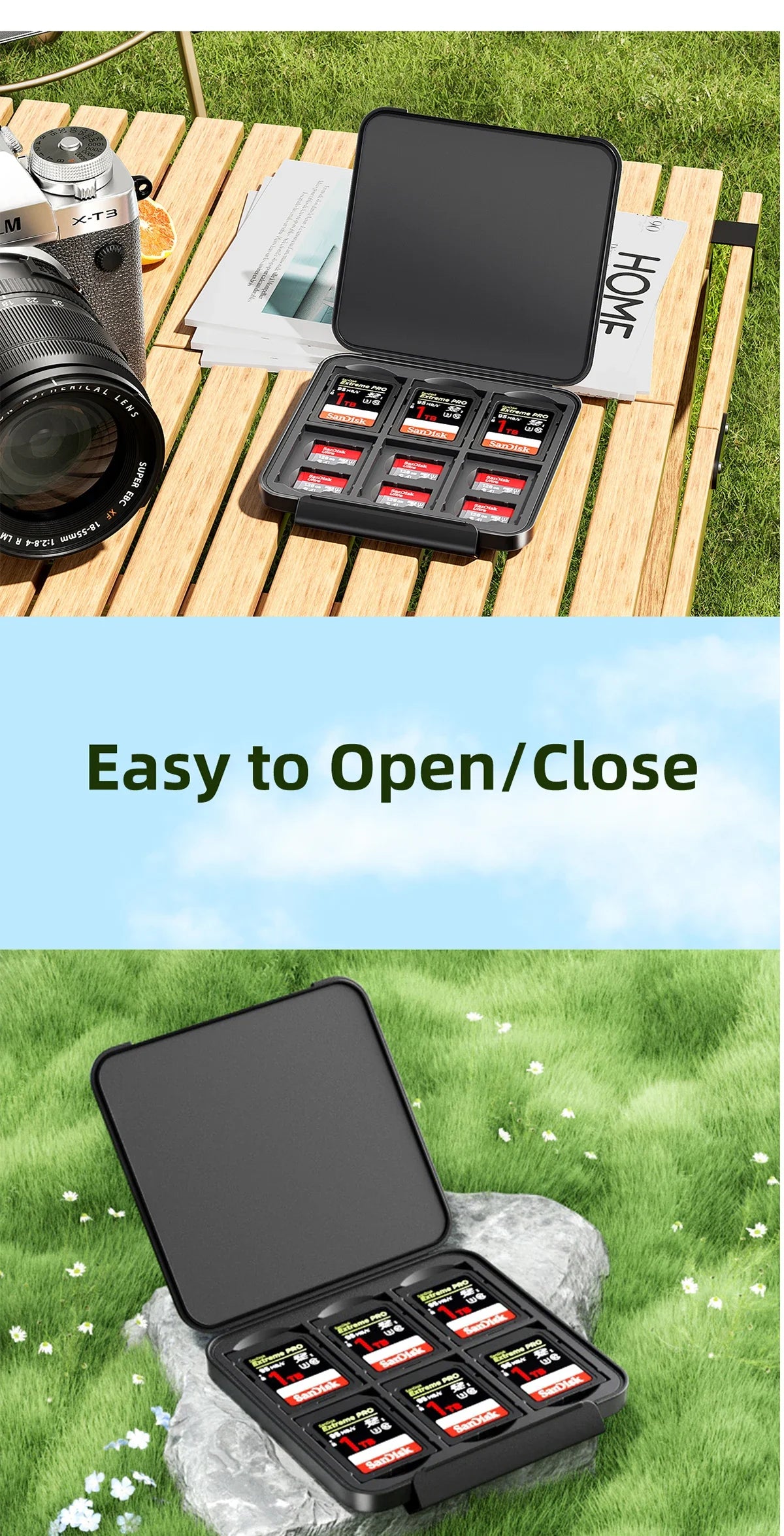 Llano Memory Card Case – Water-Resistant & Anti-Shock Holder for SD, Micro SD & TF Card Storage Organizer