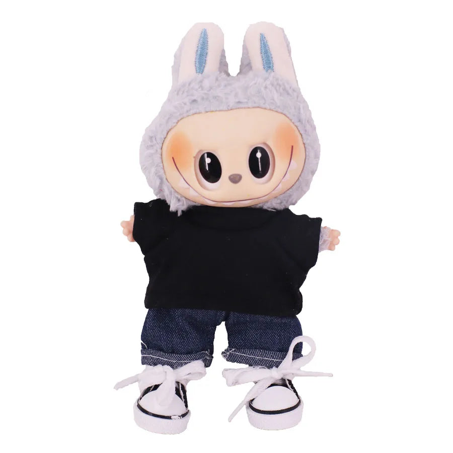 3.8cm Doll Canvas & Leather Shoes for 17cm Labubu Dolls – Cute Doll Clothes Accessories & Gift for Girls