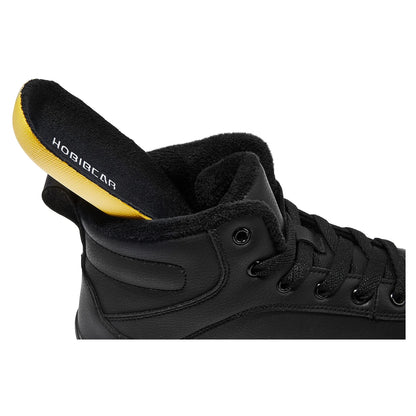 HOBIBEAR Unisex Winter Barefoot Shoes - Faux Fur Lined, Wide Toe Box, Lace-Up Ankle Sneakers in Artificial Leather