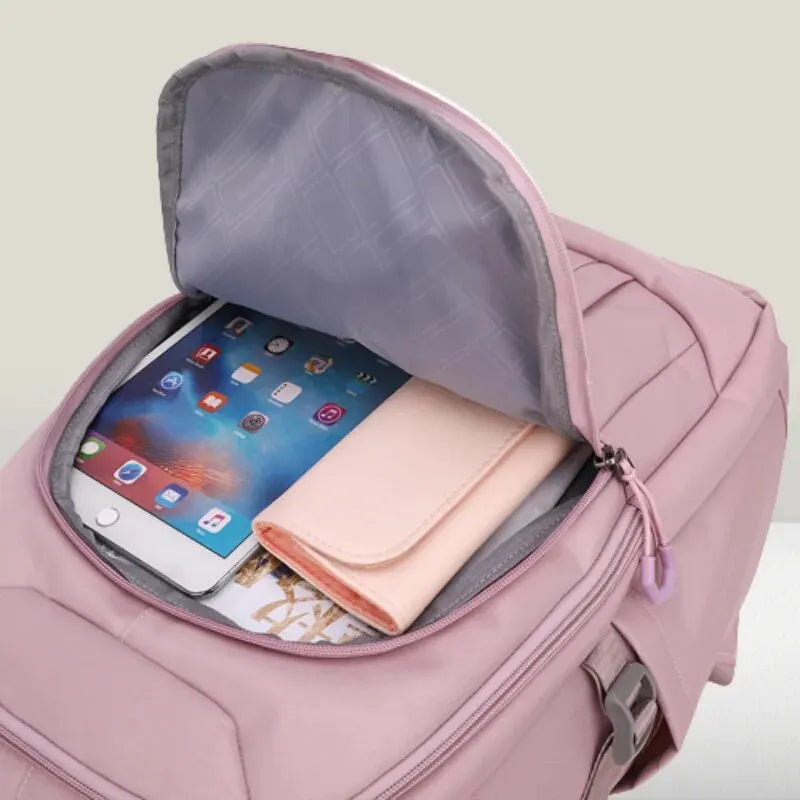 Water-Resistant Nylon Backpack for Women - Large Capacity and Durable Shoulder Bag