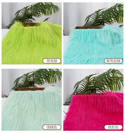 25x45cm Long Hair Faux Fur Fabric — DIY Animal Suit, Doll Hair, Beard Craft Material for Patchwork, Garment Sewing Accessories
