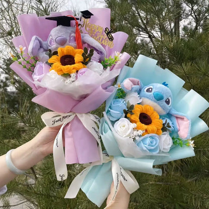 Disney Stitch Plush Bouquet – Super Soft Stuffed Doll Gift for Christmas, Birthday, Valentine & Graduation