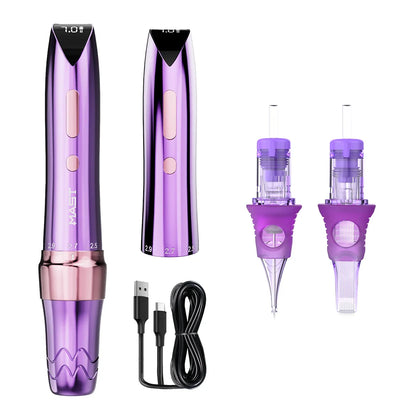 Mast P60 Wireless Tattoo Pen – Permanent Makeup Kit with 2 Batteries & 5 Adjustable Strokes for Eyebrows, Eyeliner & Lips