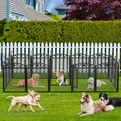 8-Panel DIY Heavy Duty Dog Playpen – Indoor & Outdoor Metal Puppy Fence with Waterproof Pad for Whelping and Training