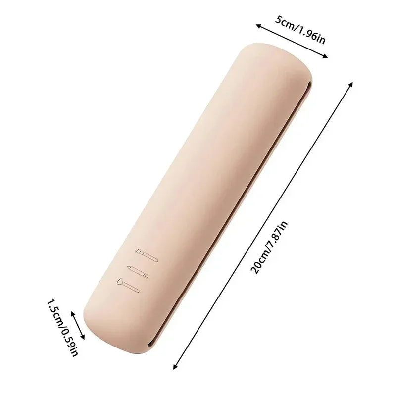 Travel Silicone Makeup Brush Holder — Portable Waterproof Cosmetic Sponge & Brush Case for Women and Girls
