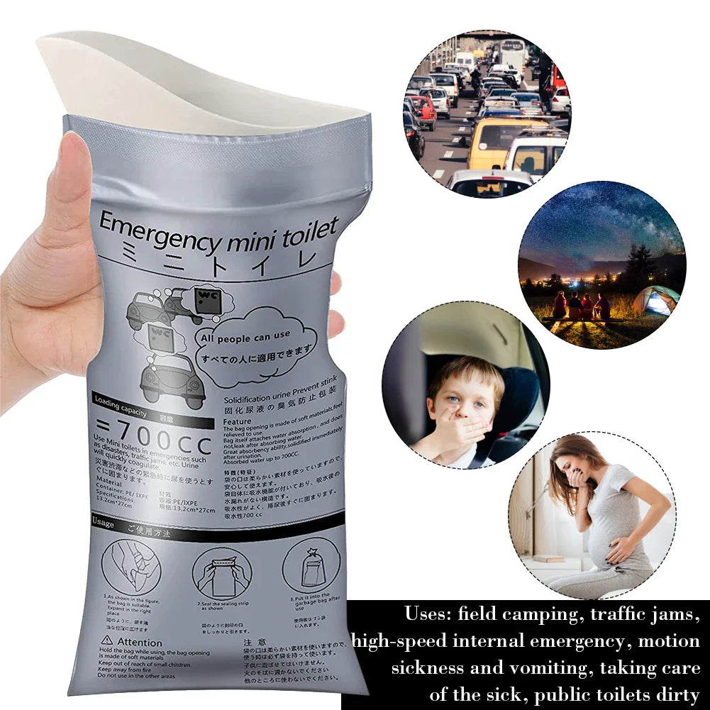 Portable Disposable Urine & Vomit Bags – Outdoor Travel Emergency Toilet for Men, Women & Kids