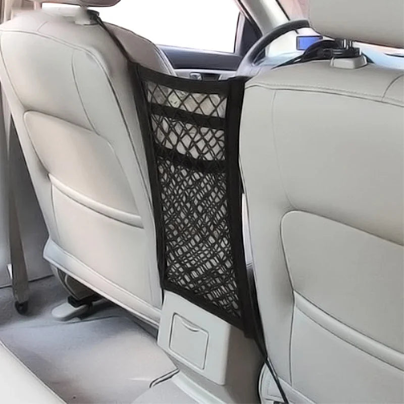 Car Interior Trunk Seat Back Elastic Mesh Net – Storage Bag Pocket Holder for Organizing | Car Accessories Pocket Cage Grid