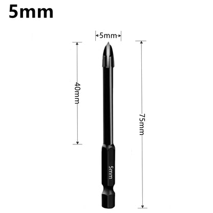 Cross Hexagonal Ceramic Tile Drill Bit – Alloy Triangular Glass, Ceramic & Concrete Hole Opener, Sizes 3-12mm