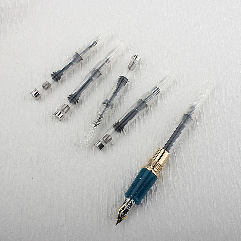 10pc Black Fountain Pen Ink Converter & Refill Cartridges – Pump Style