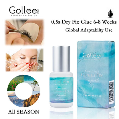 New Gollee 0.5s Quick-Dry Waterproof Eyelash Extension Glue – 6-8 Weeks Long-Lasting Adhesive
