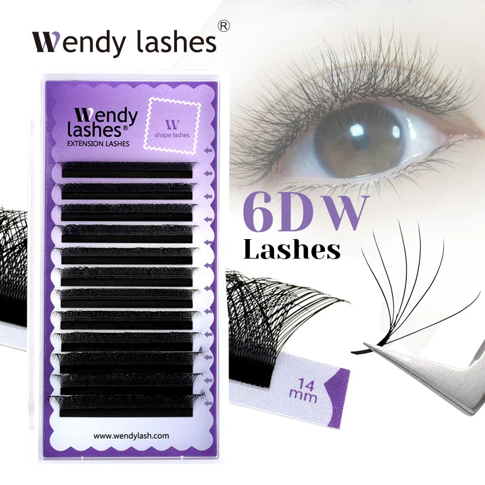 Wendy Lashes YY Shape Eyelash Extensions – Automatic Flowering W-Shape 3D-8D Premade Black Lashes