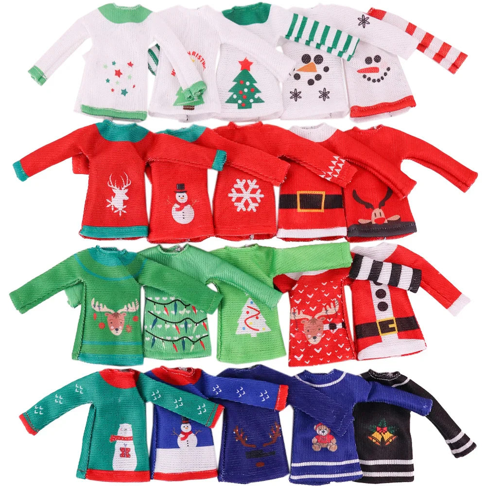 Doll Christmas Sweater & Scarf – 11.8 Inch 1/6 BJD Doll Clothes Accessories for Girls
