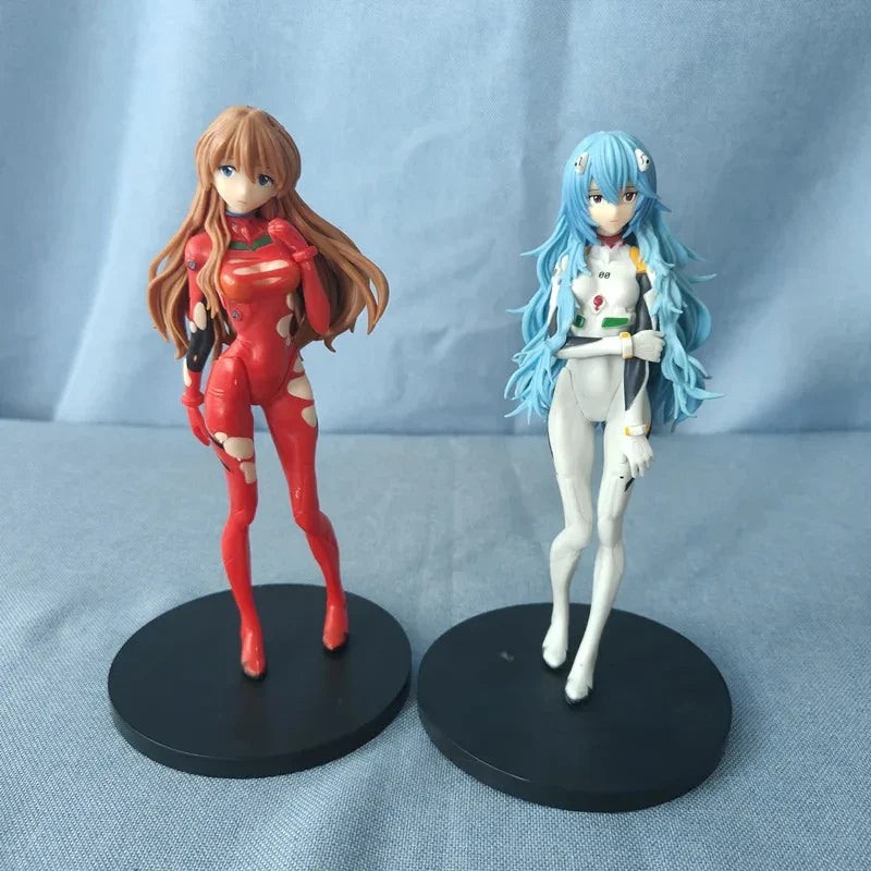 18cm NEON GENESIS EVANGELION Ayanami Rei & Asuka Action Figures – PVC Anime Model Figurines for Collection