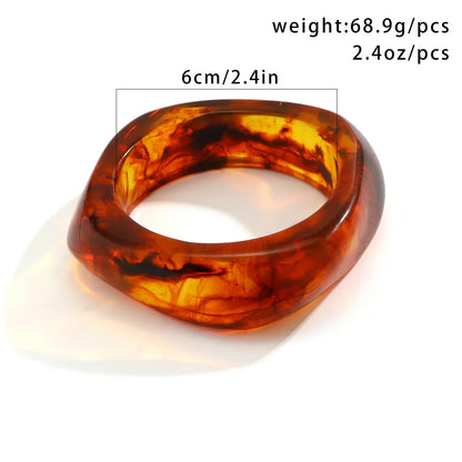 DIEZI Punk Big Geometric Acrylic Bangles – Irregular Wide Hip Hop Bracelets for Women & Men