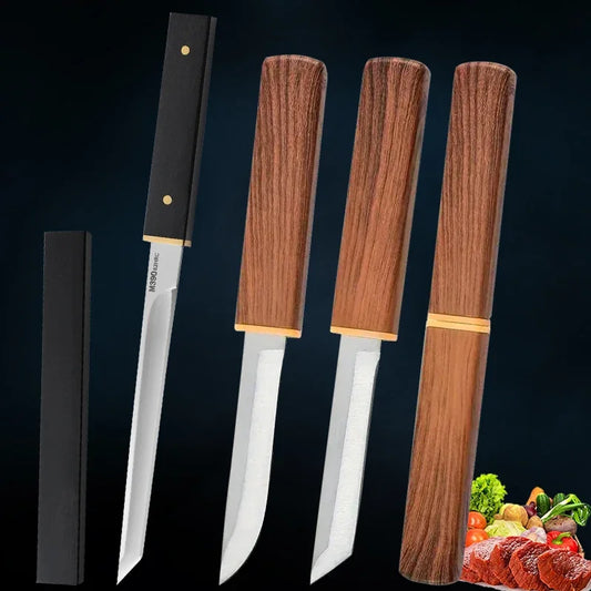 2024 Forged Stainless Steel Boning Knife - Mongolian Meat Cleaver with Cover for Lamb, Steak & Fruit | Kitchen Hand Knife