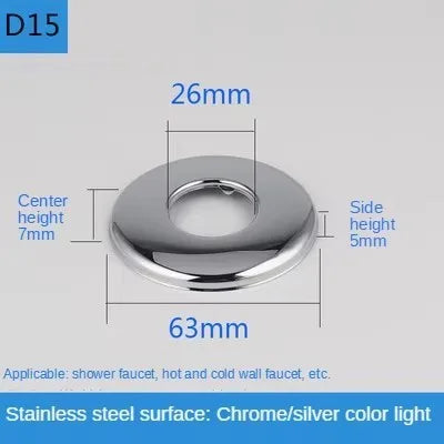 2Pcs Stainless Steel Faucet Decorative Cover – 1/2" & 3/4" Water Pipe Connector Heightening Valve Panel for Kitchen & Shower Faucet Accessories