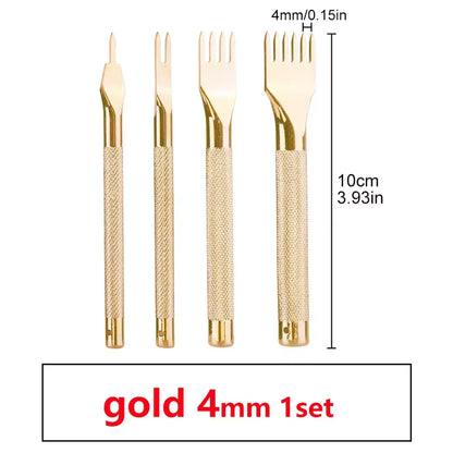Fenrry Leather Spacing Punch Set – 3/4/5/6mm Lacing & Stitching Hole Punch Tools with 1/2/4/6 Prongs for DIY Leathercraft