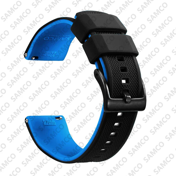 Premium Silicone Watch Band – Quick Release Rubber Strap, 18mm 20mm 22mm Replacement Watchband
