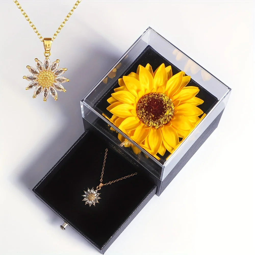 Elegant Sunflower Necklace Gift Set – Symbol of Love and Loyalty