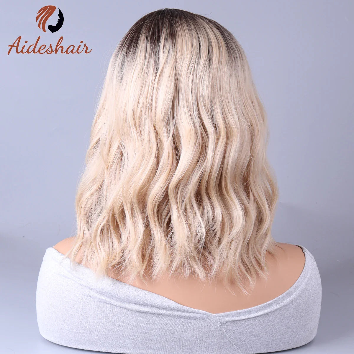 2023 New Synthetic Wig – Internet Celebrity Style with Fringe, Gradual Light Gray European & American Look