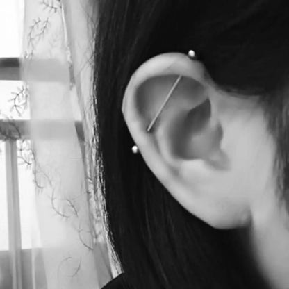 5PCS Titanium Piercing Barbell Set – 14G External Thread Tongue, Industrial, Nipple, Ear Tragus Rings (12–38mm Jewelry)