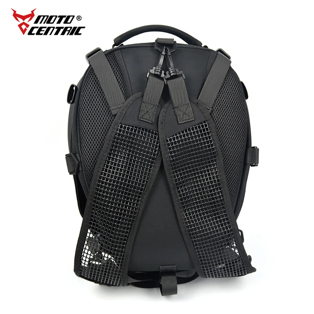 MOTOCENTRIC Waterproof Motorcycle Tail Bag - Multi-functional, Durable 37L High Capacity Rear Seat Rider Helmet Backpack