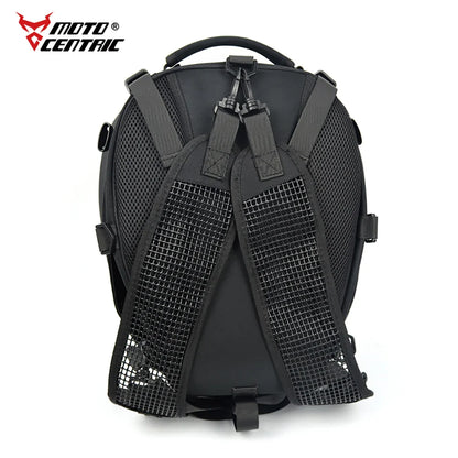 MOTOCENTRIC Waterproof Motorcycle Tail Bag - Multi-functional, Durable 37L High Capacity Rear Seat Rider Helmet Backpack
