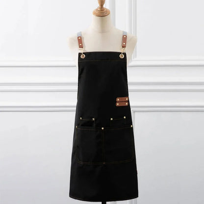 Waterproof Kitchen Apron with Pockets - Oil-Resistant Cooking & Restaurant Work Uniform for Men and Women