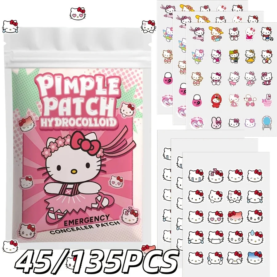 Sanrio Hello Kitty Acne Patch Set - Hydrocolloid Invisible Pimple Cover Facial Decoration Stickers