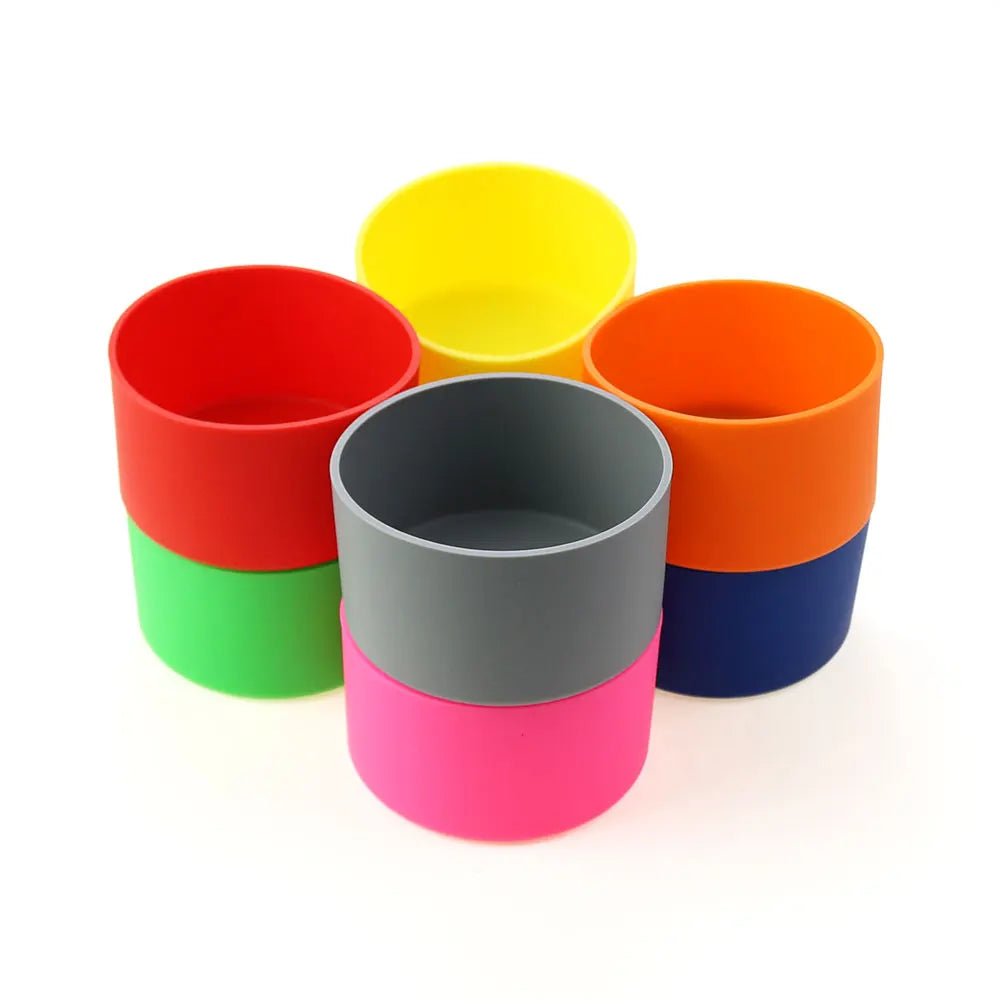 17 Colors 7.0CM Silicone Cup Bottom Cover – Heat Insulation Coaster Sleeve & Anti-Slip Water Bottle Sleeve